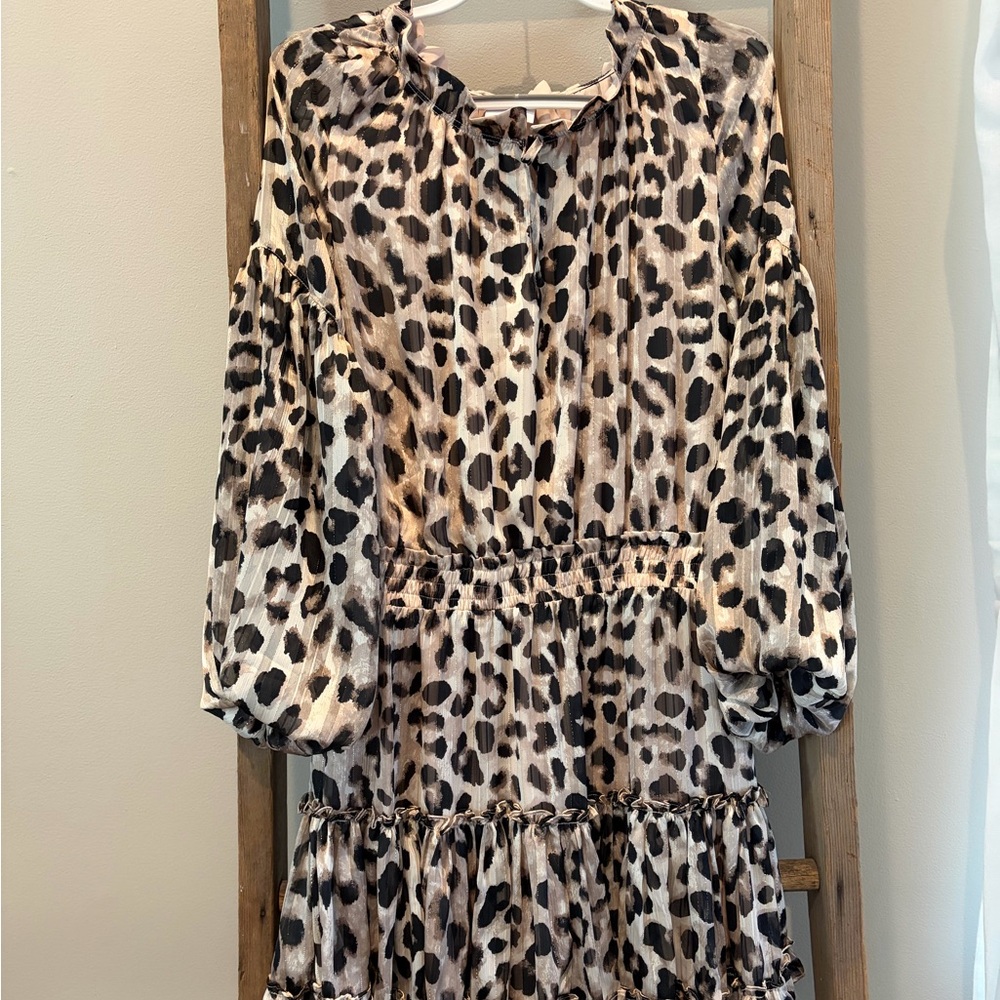 Buddy Love Beige and Black Ruffle Dress